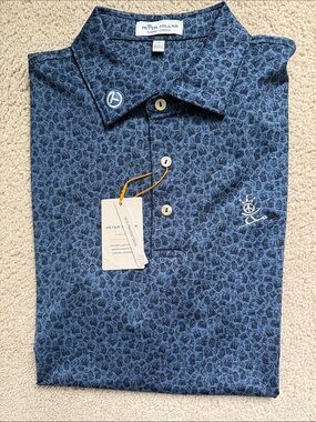 Peter Millar Scotty Cameron Blue Small Circle T Peace Surfer Polo